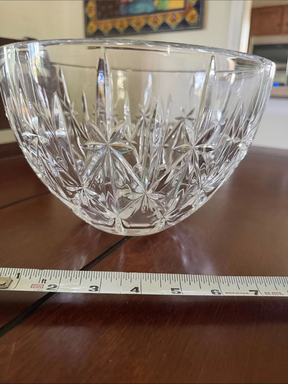 Cut Crystal Pattern Glass Serving Bowl - Clear Kristallglas, Germany 24% lead